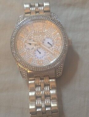 Sparkling Crystal Accent Bracelet Watch - Gold Tone